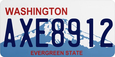 WA license plate AXE8912
