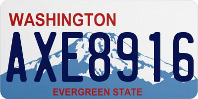 WA license plate AXE8916