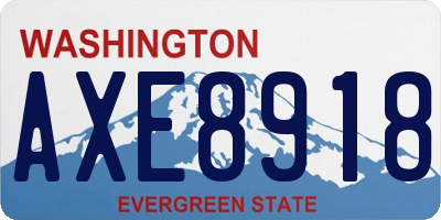WA license plate AXE8918