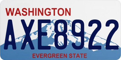 WA license plate AXE8922