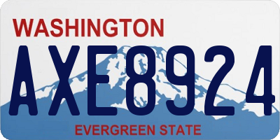 WA license plate AXE8924