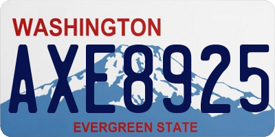 WA license plate AXE8925