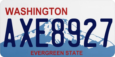 WA license plate AXE8927