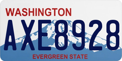 WA license plate AXE8928