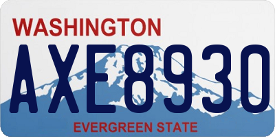 WA license plate AXE8930