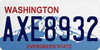 WA license plate AXE8932