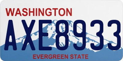 WA license plate AXE8933