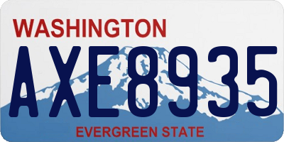 WA license plate AXE8935