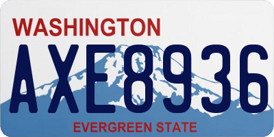 WA license plate AXE8936