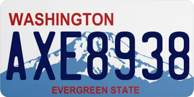 WA license plate AXE8938