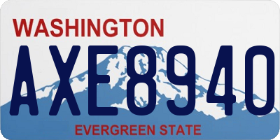 WA license plate AXE8940