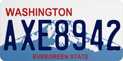 WA license plate AXE8942