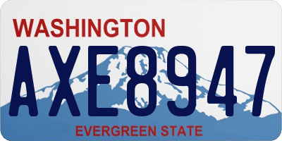 WA license plate AXE8947