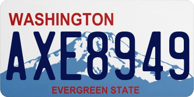 WA license plate AXE8949