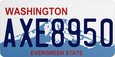 WA license plate AXE8950