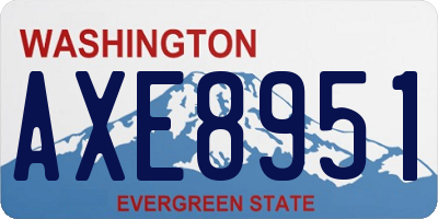 WA license plate AXE8951