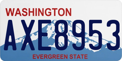 WA license plate AXE8953