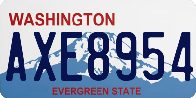 WA license plate AXE8954