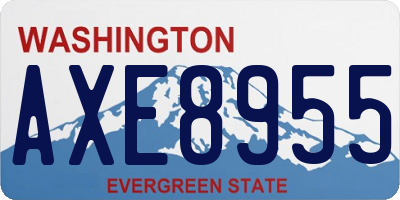 WA license plate AXE8955