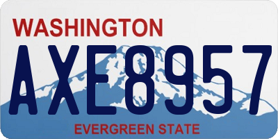 WA license plate AXE8957
