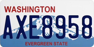 WA license plate AXE8958