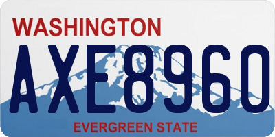 WA license plate AXE8960