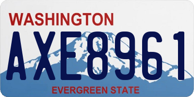 WA license plate AXE8961