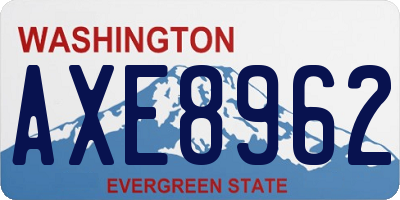 WA license plate AXE8962