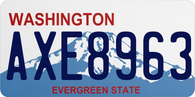 WA license plate AXE8963