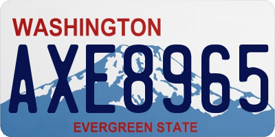 WA license plate AXE8965