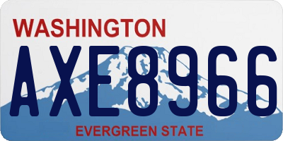 WA license plate AXE8966