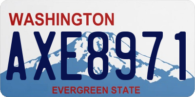 WA license plate AXE8971
