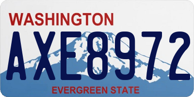 WA license plate AXE8972