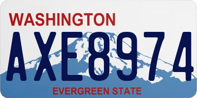 WA license plate AXE8974