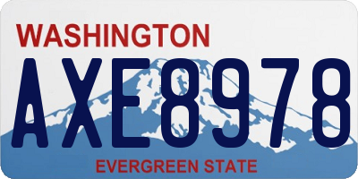WA license plate AXE8978