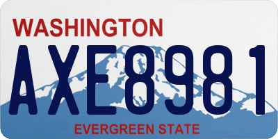 WA license plate AXE8981