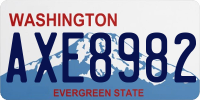 WA license plate AXE8982