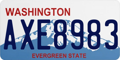 WA license plate AXE8983