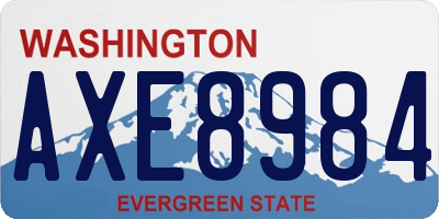 WA license plate AXE8984