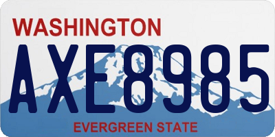 WA license plate AXE8985