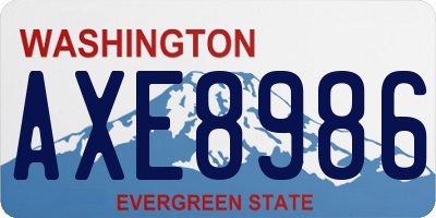 WA license plate AXE8986