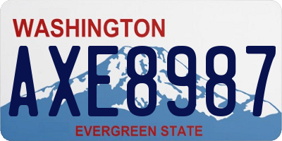 WA license plate AXE8987