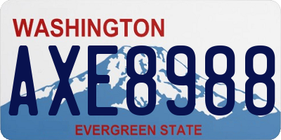 WA license plate AXE8988