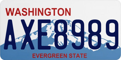 WA license plate AXE8989