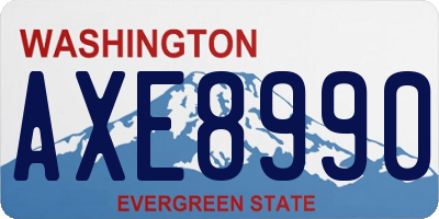 WA license plate AXE8990