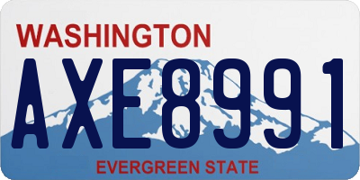 WA license plate AXE8991