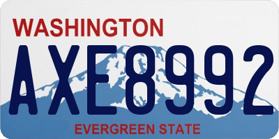 WA license plate AXE8992