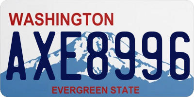 WA license plate AXE8996