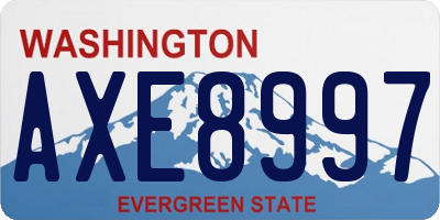 WA license plate AXE8997