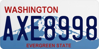 WA license plate AXE8998